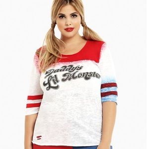 Harley Quinn themed tshirt torrid size 5.